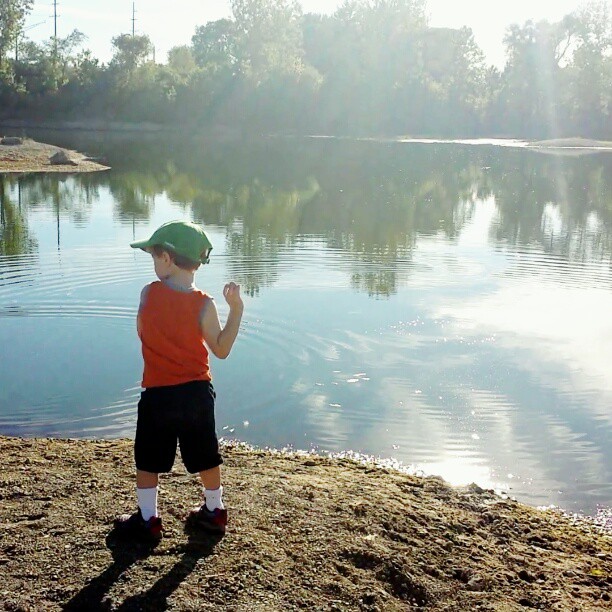 Max likes to throw rocks