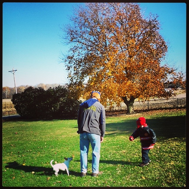 Throwing the ball with Grandpa