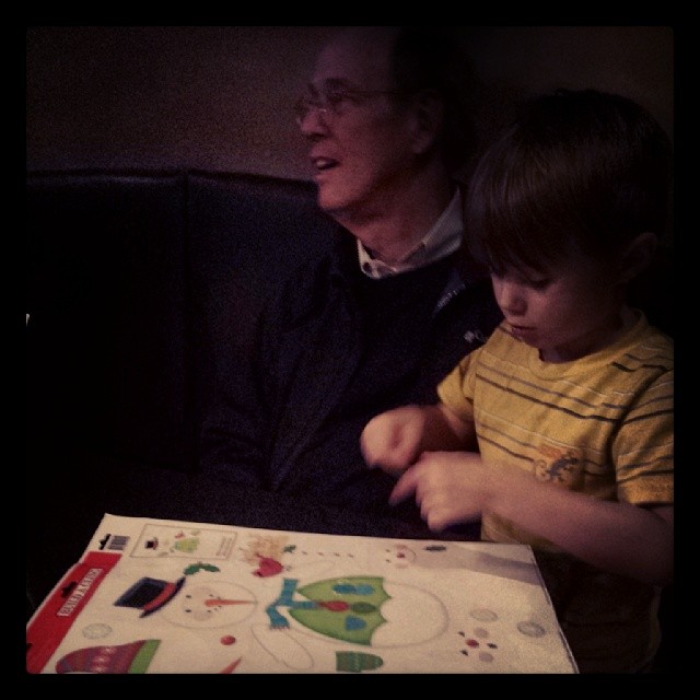 Max + Grandpa @ dinner