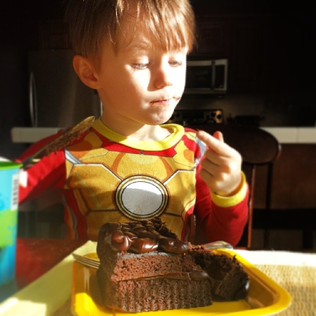 Iron Man likes chocolate cake.