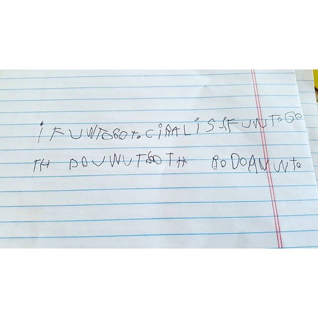 Max disappeared down to the basement and came back with this. TRANSLATION: If you want to go to Caroline's, if you want to go there. Do you want to go there or do you not want to?