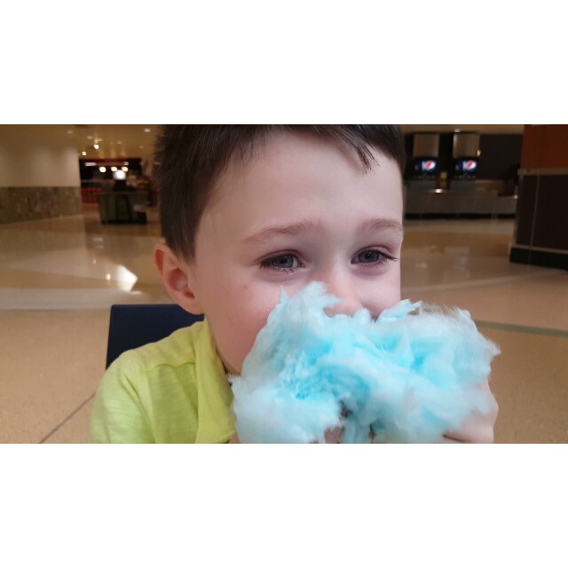 One way to eat cotton candy...