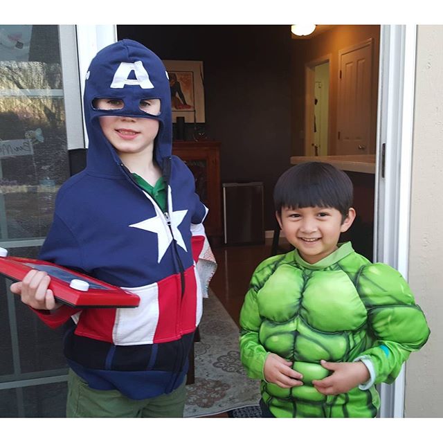 Captain America & Hulk are ready to save the day. (With their etch-a-sketch map)