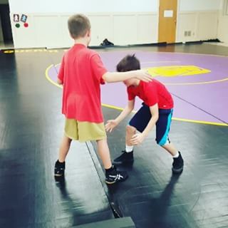 Max works on his wresting moves. (Paired up with a 5th-grader today.) Go SLDM Cardinals!