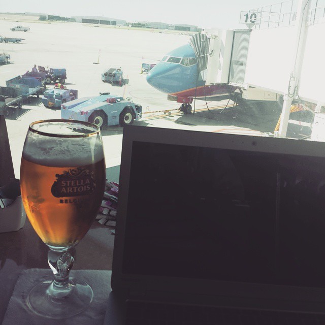 Can't see, but Games of Throne is on the laptop. Is there a better way to spend layover in Dallas? #wittyhashtag