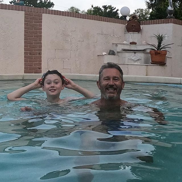 Max & Grandpa in the pool.